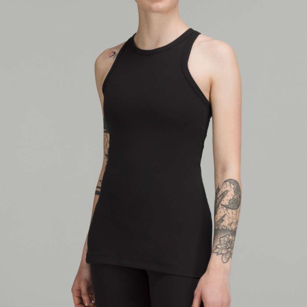 Women Lululemon Align Hip-Length Racerback Tank Top Black Size 10 Athleisure